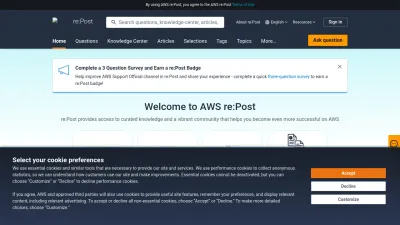 Screenshot of Repost.aws
