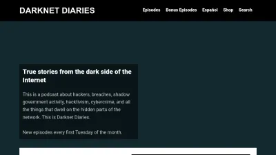 Screenshot preview of darknetdiaries.com
