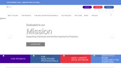 Screenshot preview of porphyriafoundation.org