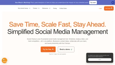 Screenshot preview of socialchamp.com