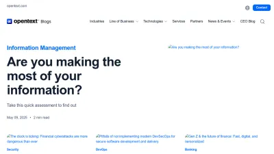 Screenshot of Blogs.opentext.com