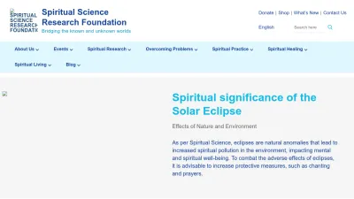Screenshot preview of spiritualresearchfoundation.org