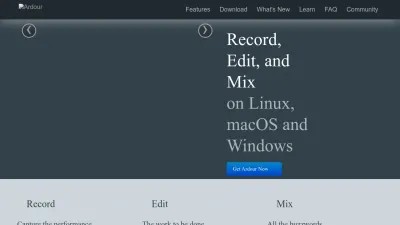 Screenshot preview of ardour.org