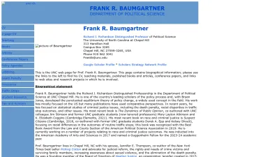 Screenshot preview of fbaum.unc.edu