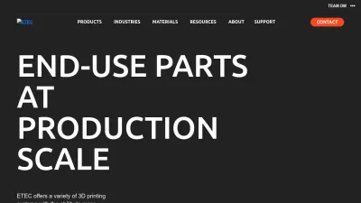 Screenshot preview of etec.desktopmetal.com