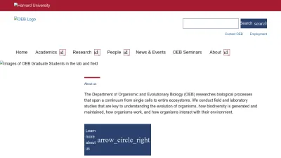 Screenshot of Oeb.harvard.edu