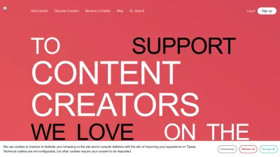 Screenshot preview of en.tipeee.com
