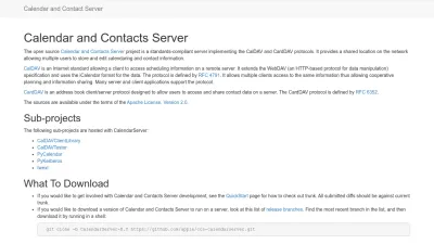 Screenshot preview of calendarserver.org