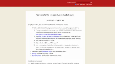 Screenshot preview of courses.cit.cornell.edu