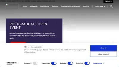 Screenshot preview of mdx.ac.uk