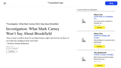 Screenshot of Canadaland.com