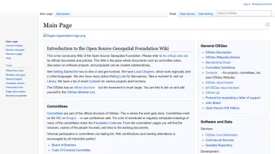 Screenshot preview of wiki.osgeo.org