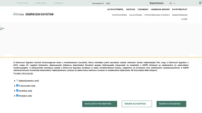Screenshot preview of unideb.hu