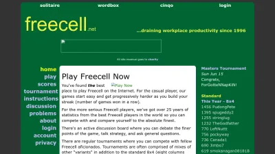 Screenshot preview of freecell.net