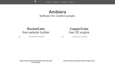 Screenshot preview of ambiera.com