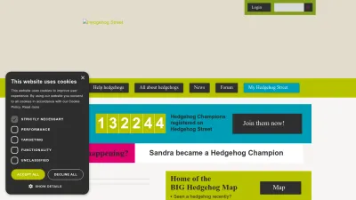 Screenshot preview of hedgehogstreet.org