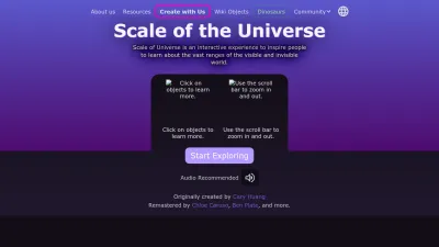 Screenshot preview of scaleofuniverse.com