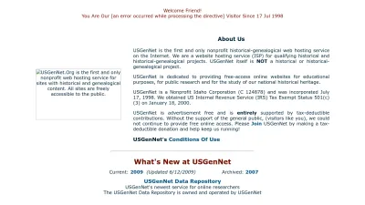 Screenshot preview of usgennet.org