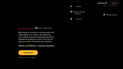 Screenshot preview of blazetv.com