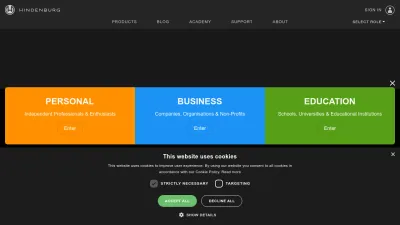 Screenshot preview of hindenburg.com