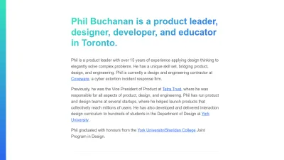 Screenshot preview of philbuchanan.com