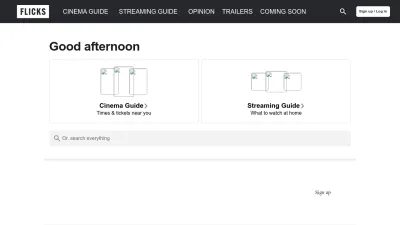 Screenshot preview of flicks.co.uk