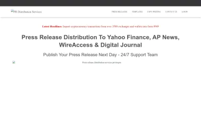 Screenshot preview of prwirepro.com