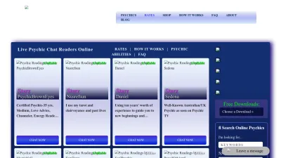 Screenshot preview of starzpsychics.com