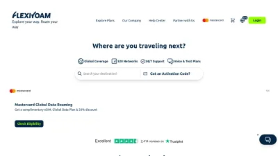 Screenshot preview of flexiroam.com