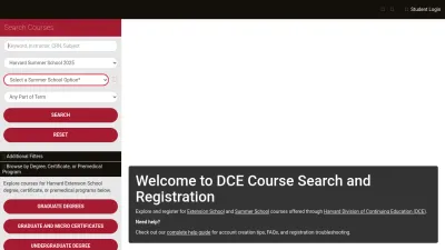 Screenshot preview of courses.dce.harvard.edu