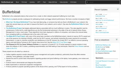 Screenshot preview of bufferbloat.net