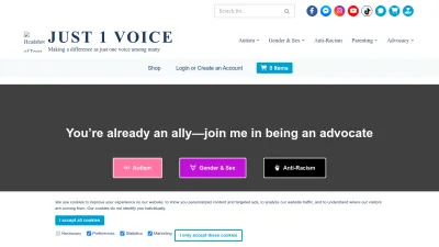 Screenshot preview of just1voice.com
