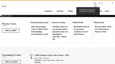 Screenshot of Phy.princeton.edu