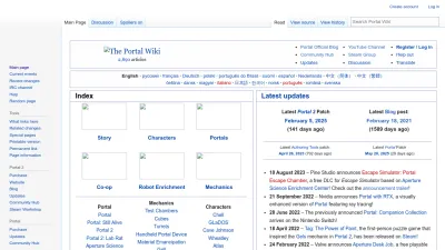 Screenshot preview of theportalwiki.com