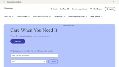 Screenshot preview of sentara.com