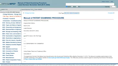 Screenshot preview of mpep.uspto.gov