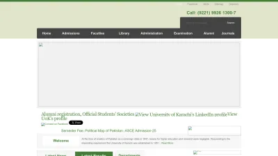 Screenshot preview of uok.edu.pk
