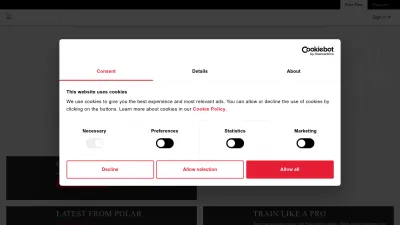 Screenshot preview of flow.polar.com