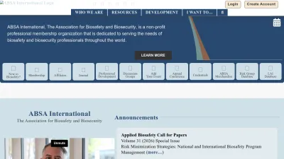 Screenshot preview of absa.org