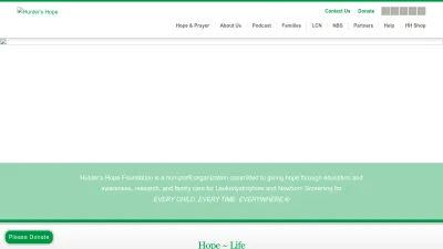 Screenshot preview of huntershope.org