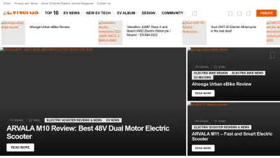 Screenshot preview of evnerds.com
