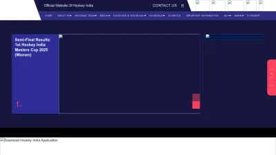 Screenshot preview of hockeyindia.org