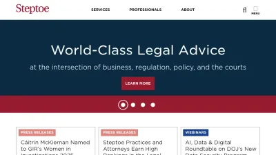 Screenshot preview of steptoe.com