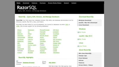 Screenshot preview of razorsql.com