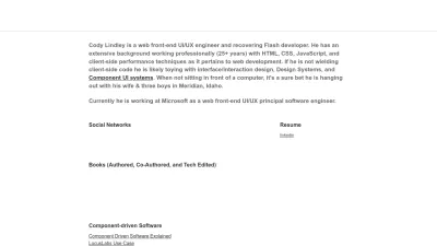 Screenshot preview of codylindley.com