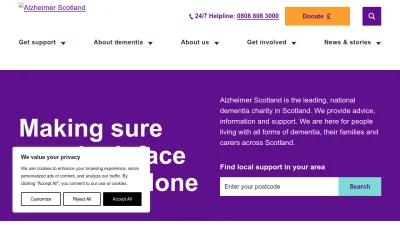 Screenshot preview of alzscot.org
