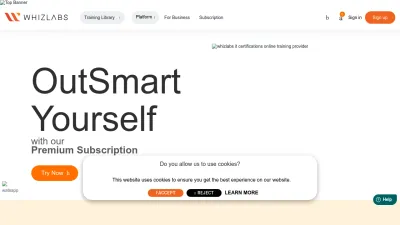 Screenshot preview of whizlabs.com