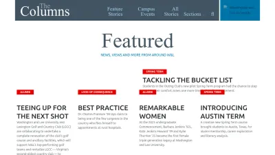 Screenshot preview of columns.wlu.edu