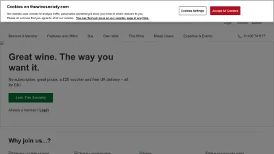 Screenshot preview of thewinesociety.com