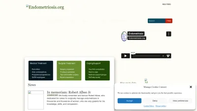 Screenshot preview of endometriosis.org